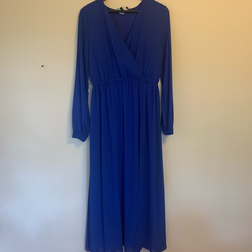 Lulu’s Royal Blue Maxi Wrap Dress